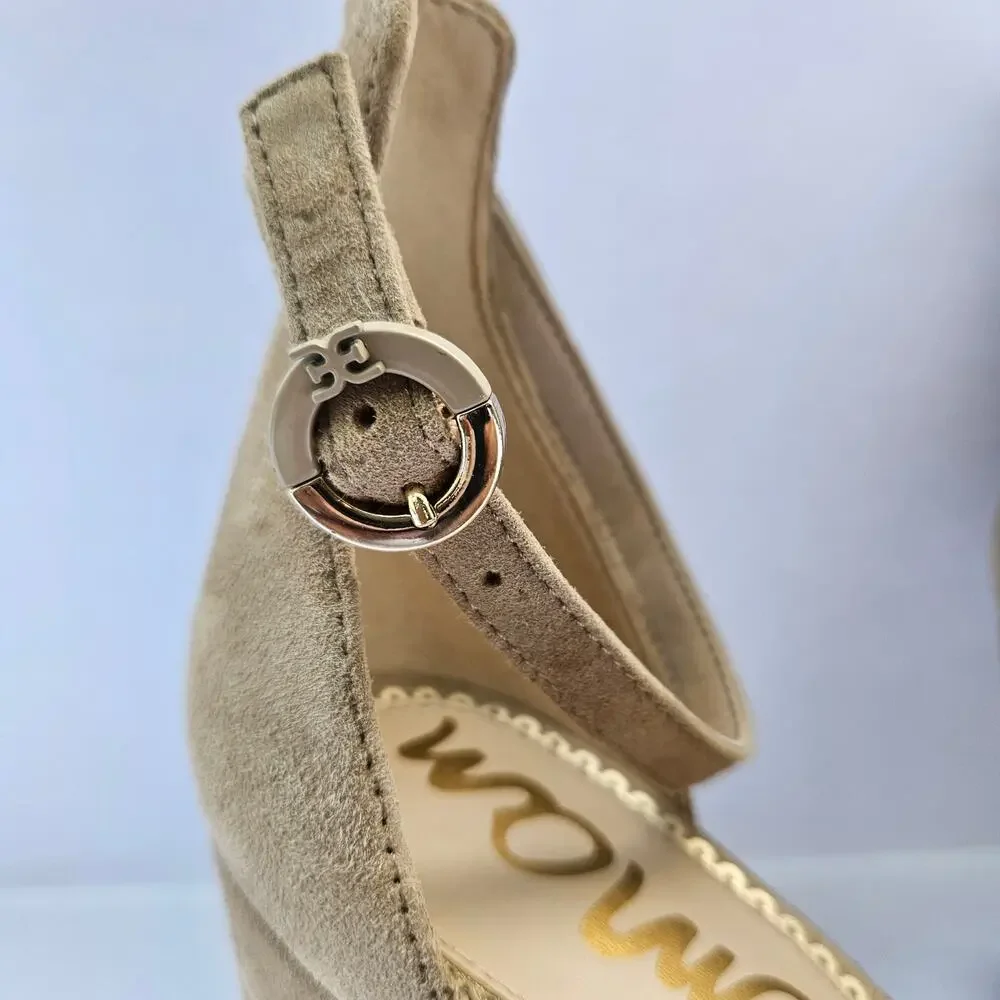 Sam Edelman Yaro Wedge Sandals Tan Suede Size 9 - Picture 3 of 7